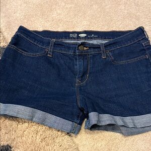 Old Navy Dark Blue Cuffed Denim Shorts